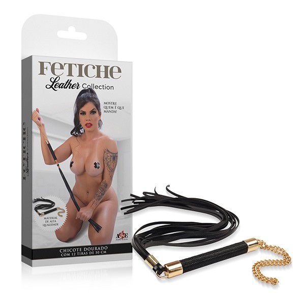 Chicote Dourado 12 Tiras De 50cm Fina Raposa Lingerie