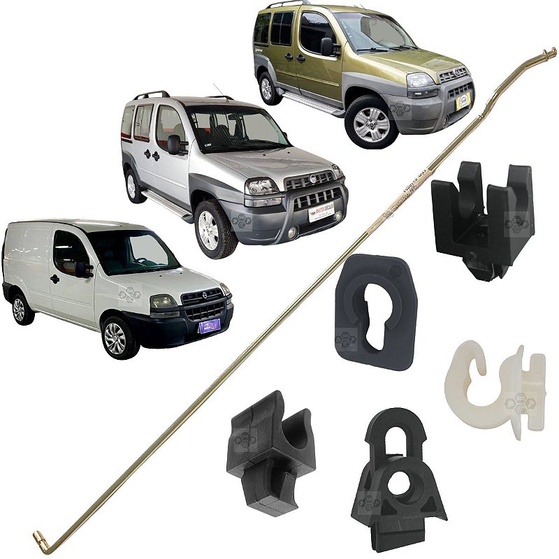 Kit Vareta Haste Presilha Capo Fiat Doblo Clickpresilhas