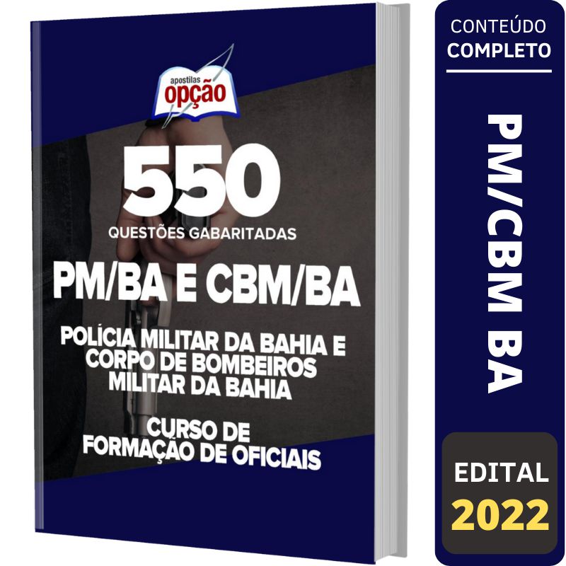 Caderno PM BA e CBM BA Curso de Formação de Oficiais Solução Cursos