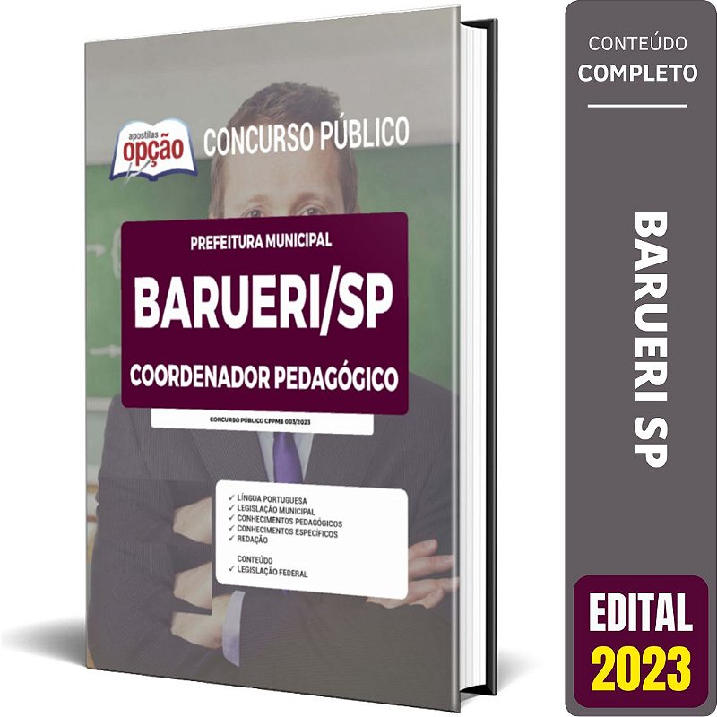 Apostila Prefeitura Barueri SP 2023 Coordenador Pedagógico Solução