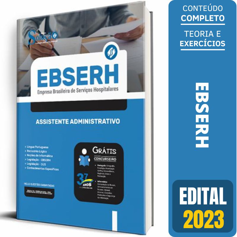 Apostila EBSERH 2023 Assistente Administrativo Solução Cursos e