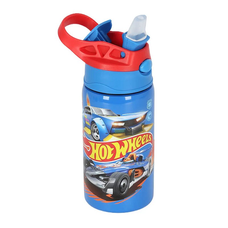 GARRAFA TERMICA ESCOLAR MENINO INOX HOT WHEELS 2026 LOAD