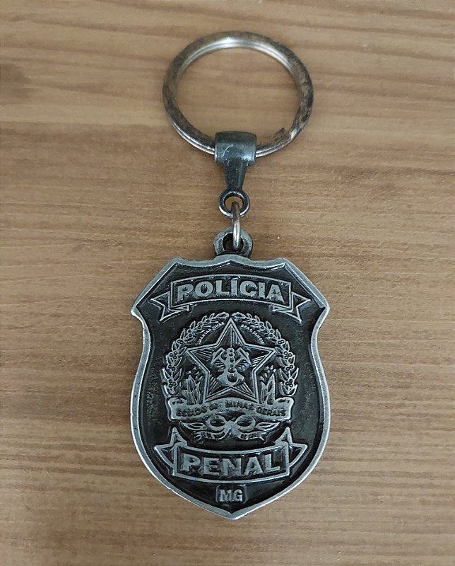 Chaveiro Bras O Pol Cia Penal Mg Em Metal Prata Velha Mg Artigos