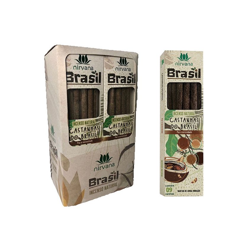 Box Incenso Nirvana Brasil Vareta Castanha Do Brasil Atacado Incenso