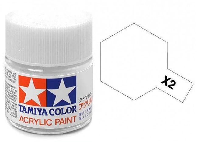 Tinta Acrílica X 2 Branco 23 ml Tamiya 81002 BLIMPS