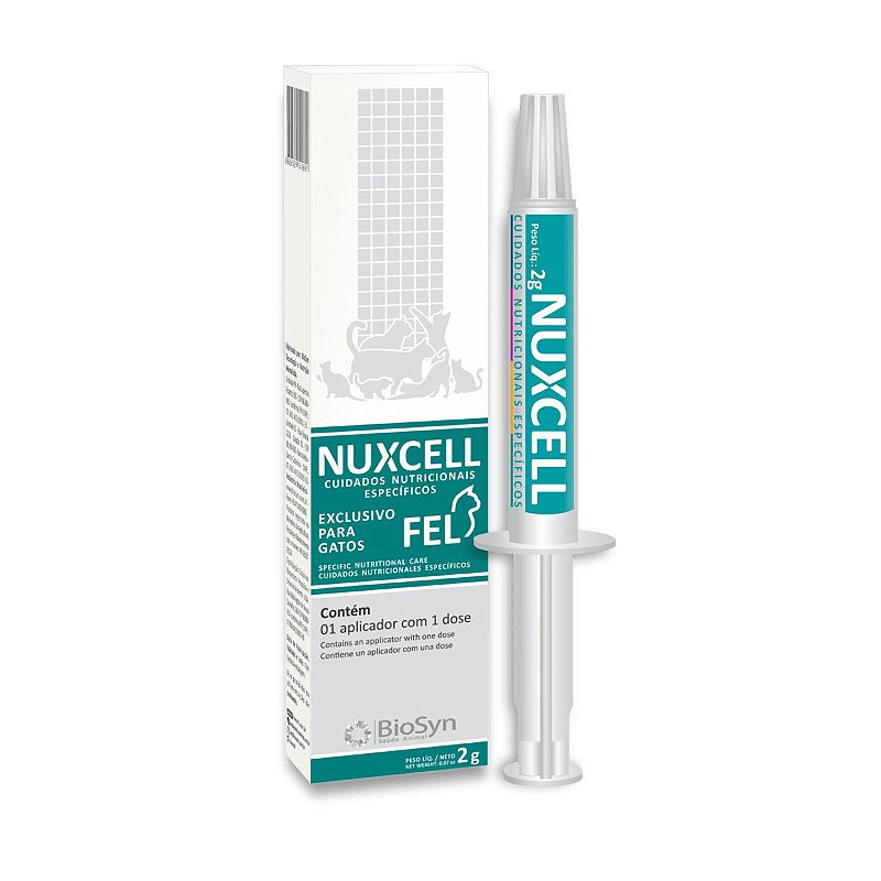 Suplemento Nuxcell Fel Seringa Para Gatos 2g BichosPetshop