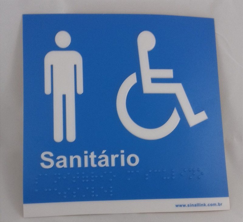 Placa Sanitário Masculino Acessível Braille Tudo para tornar os