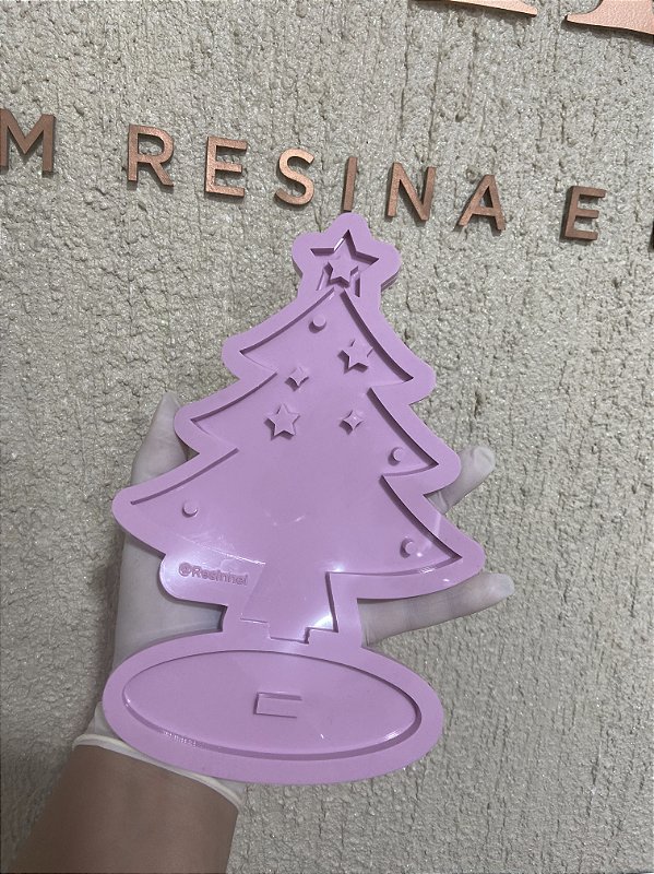 Molde silicone árvore de natal 15cm para resina Resinnei arte em