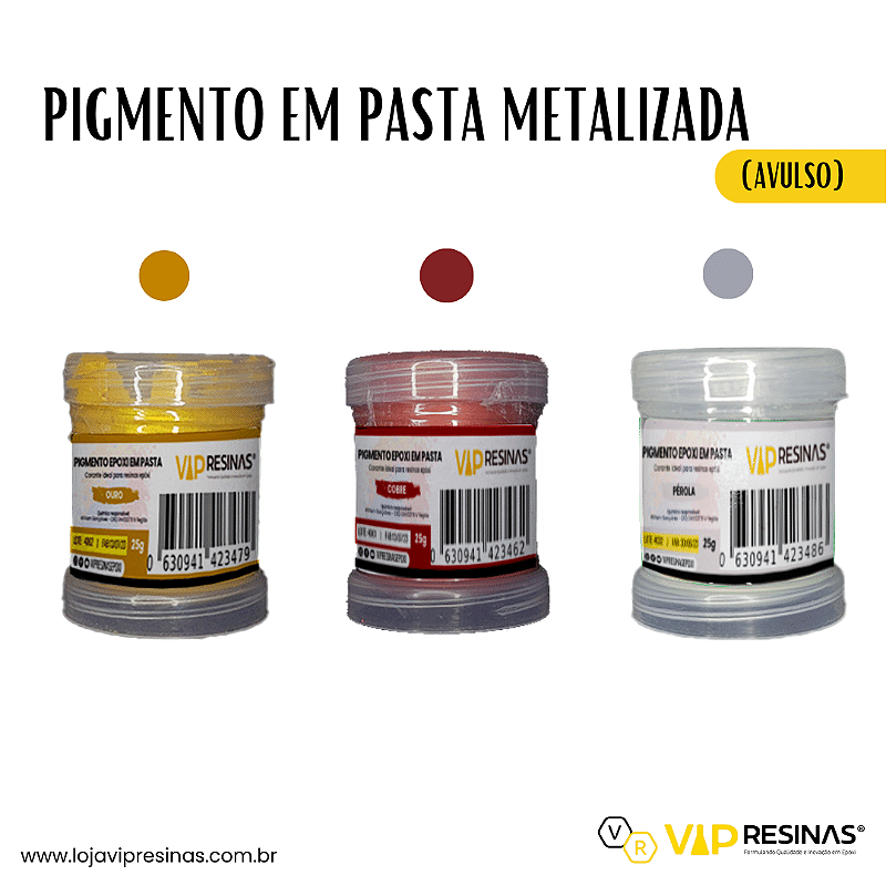 Pigmento Ep Xi Em Pasta Cores Metalizadas G Vip Resinas Loja