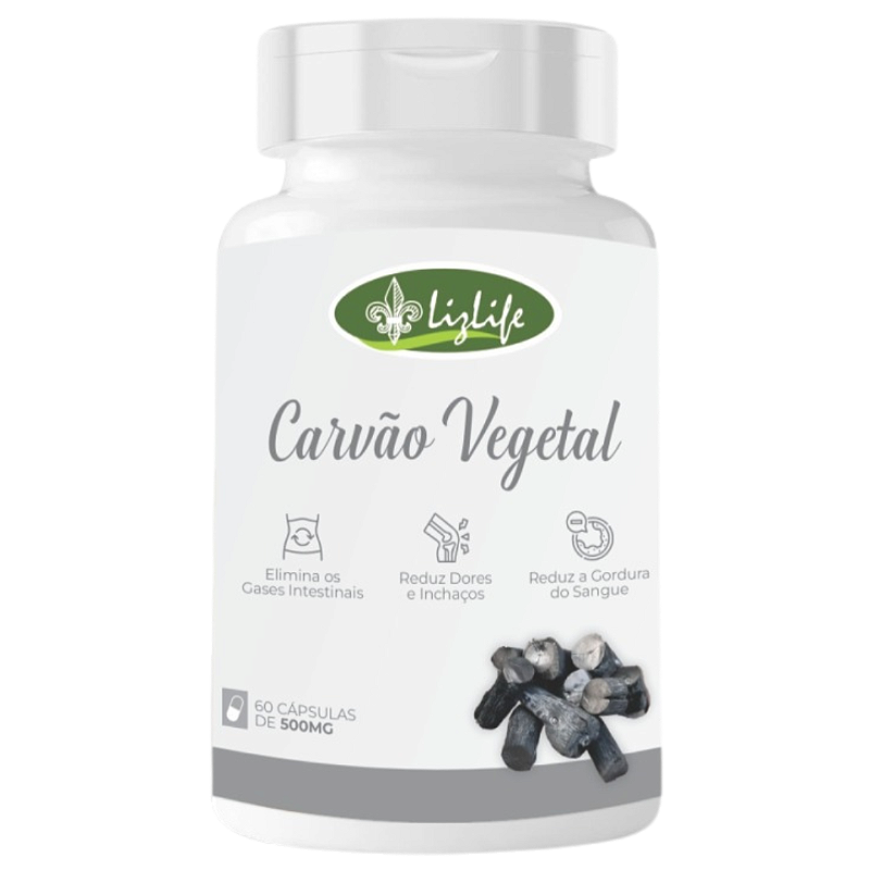 Carvão Vegetal Ativo 60 Cápsulas Liz Life Saúde In Natura