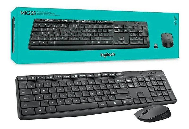 Kit Teclado e Mouse Wireless Óptico Led 1000 Dpis Mk235 920-007903 Logitech