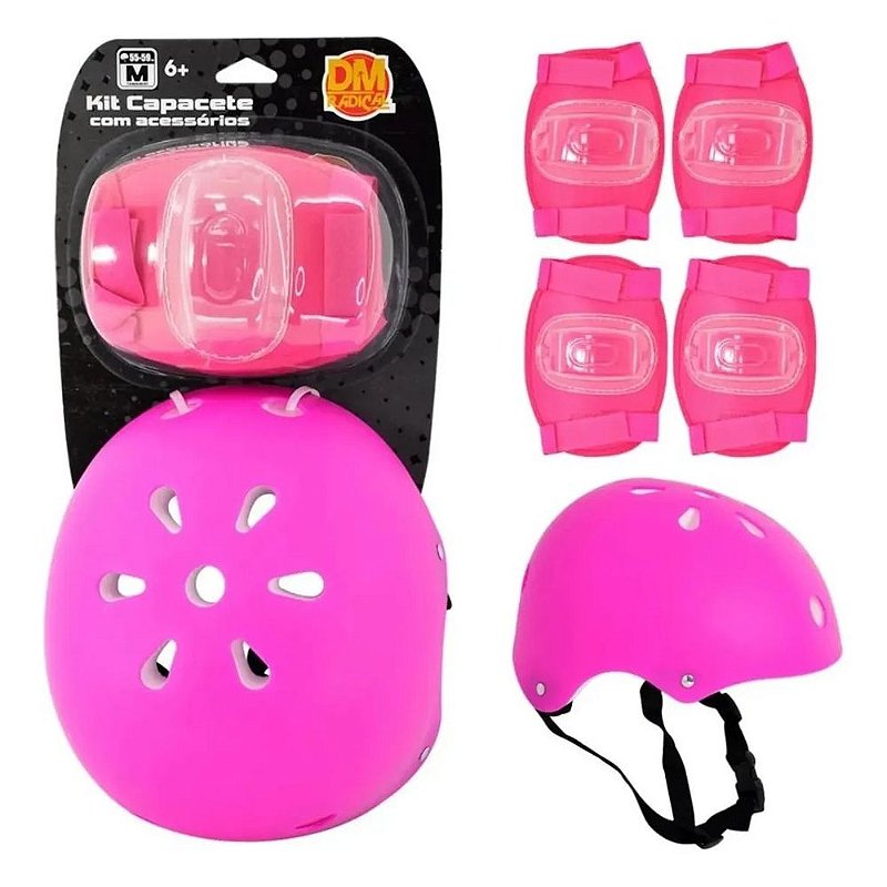 Kit Capacete Acessórios Rosa DM Toys Casa Joka