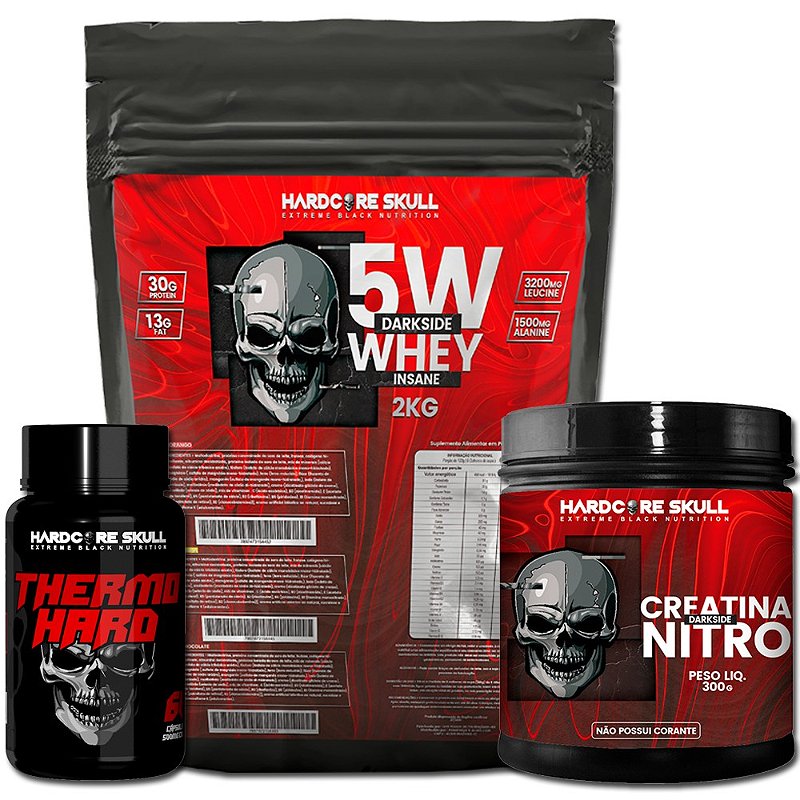 Whey Protein Refil 5w 2kg Hardcore Skull Origem Ox Origem Ox