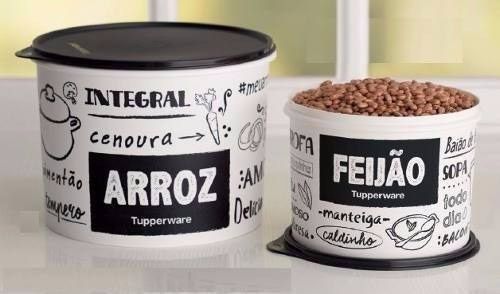 Kit Tupperware Caixa de Mantimentos Arroz 5kg + Feijão 2kg PB