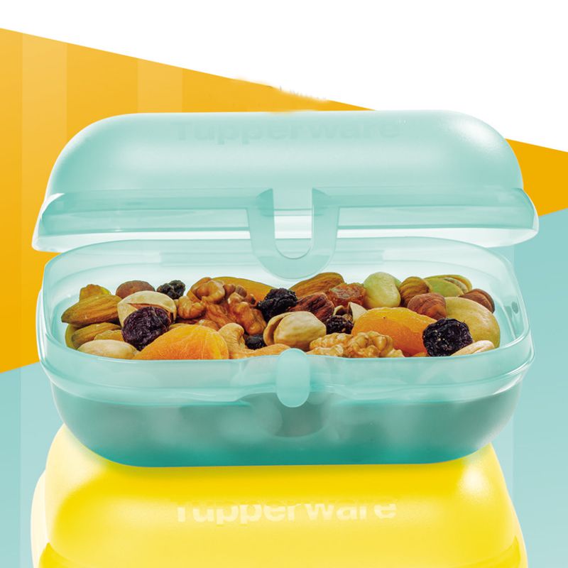 Tupperware Conjunto 2 Snack Médio Verde Mint e Amarelo Girassol