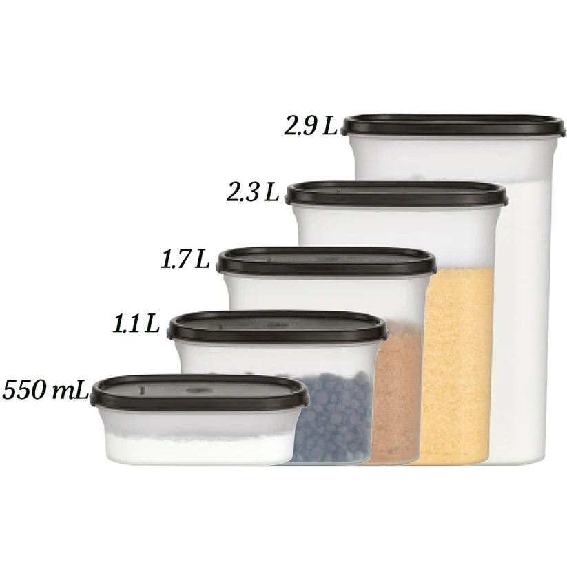 新品 Tupperware システムドロワーＭ#2.3 2個セット Tupperware Modular Oval 2,3 litros n4 Preto - Comprar Tupperware