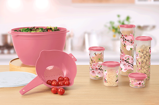 Kit Tupperware PDA 03/2026 Modular Flor de Cerejeira 7 peças