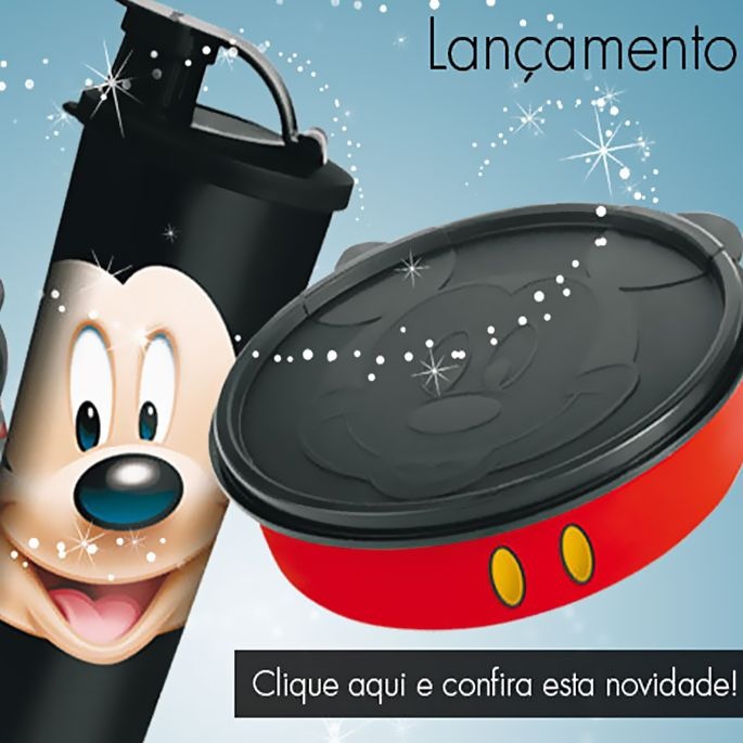 Tupperware Kit Mickey virou Copo 470ml + Mickey virou Pratinho