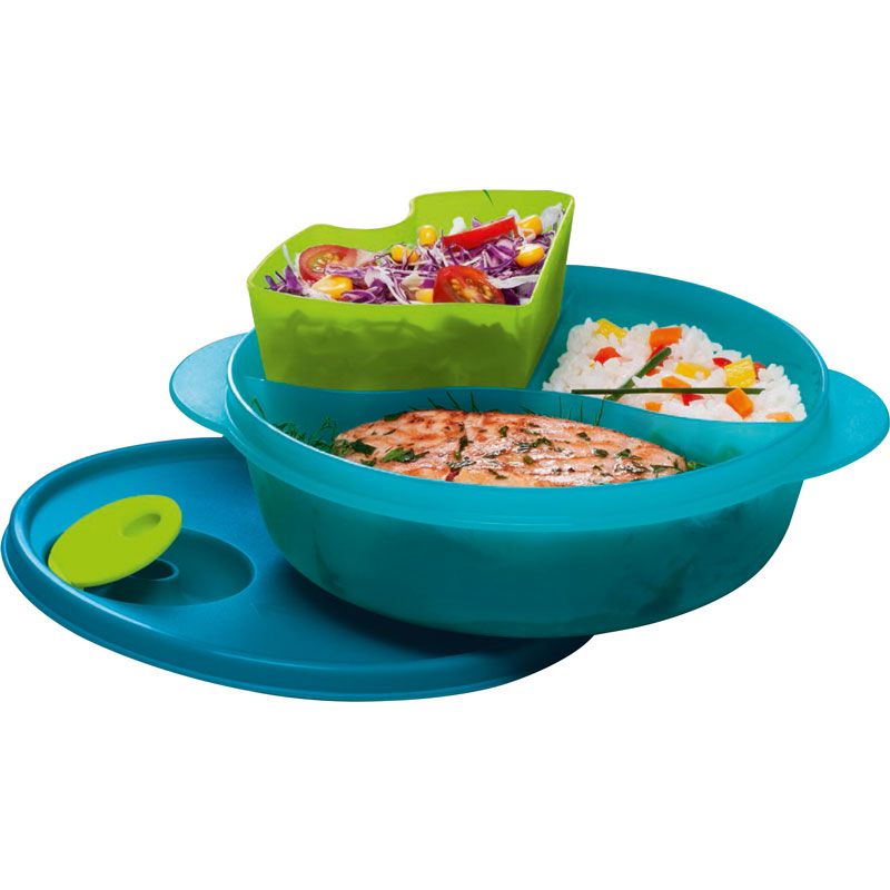 Tupperware Cristalwave com Divisórias e Bandeja Removível 900ml