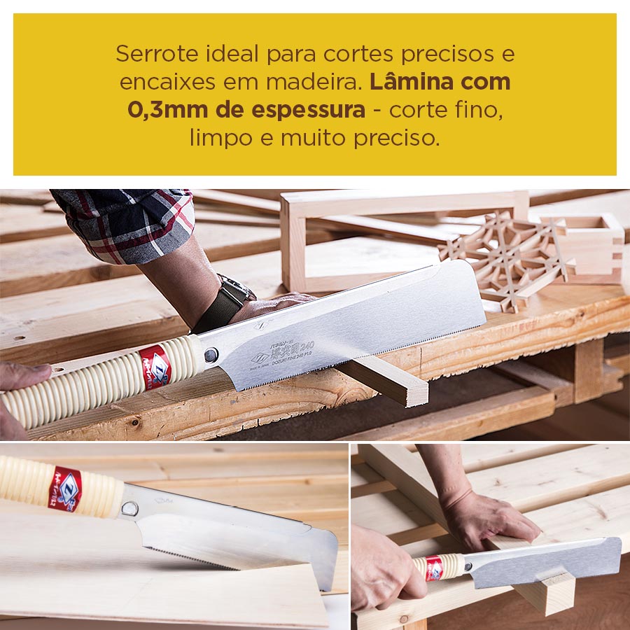 Serrote Japonês Dozuki Cross Cut Super Fino 240mm - ZetSaw - Loja