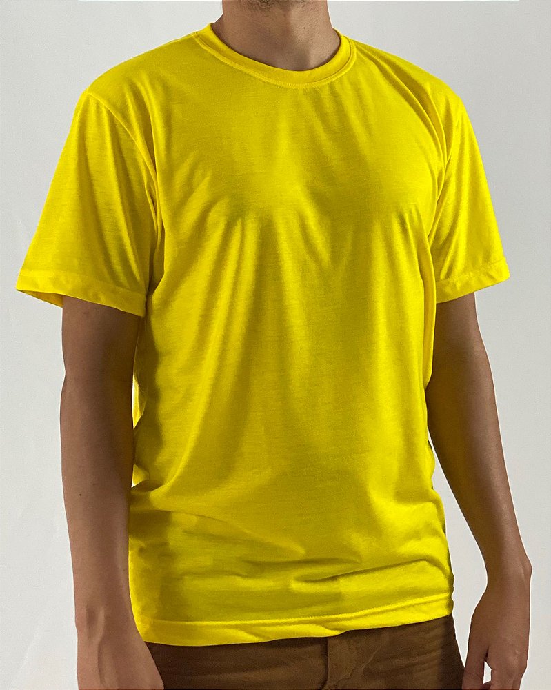 Camiseta Amarelo Canário, 100% Poliéster - Fábrica de Camisetas Em Curitiba  - (41) 3286-1158 - Empório da Família