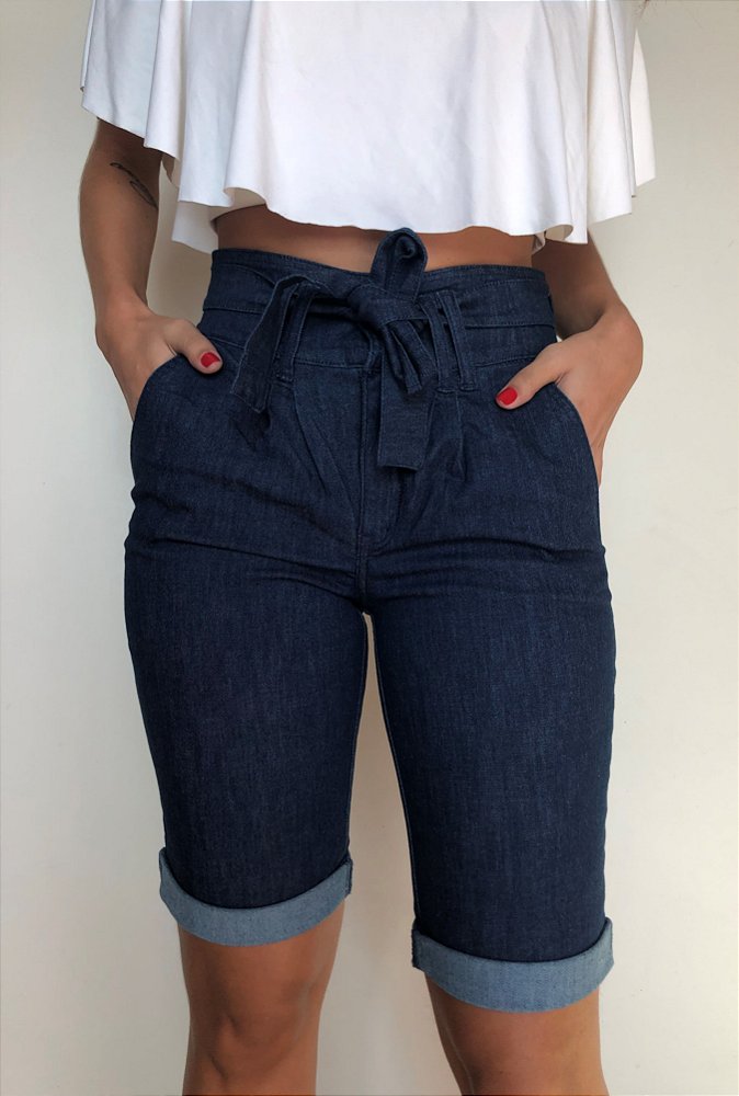 Bermuda Jeans Clochard Com Cinto Milao Sante Denim Sante Denim