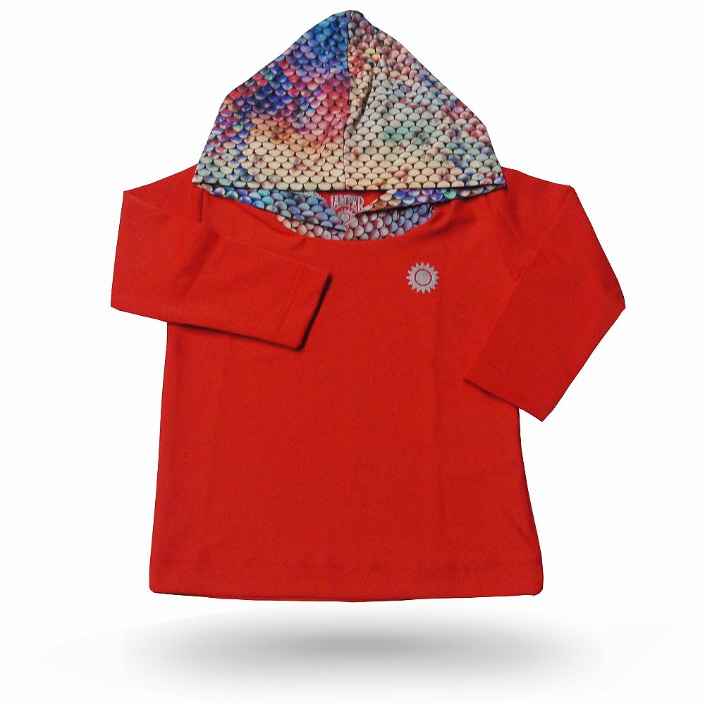 Camisa uv com capuz infantil Clearance