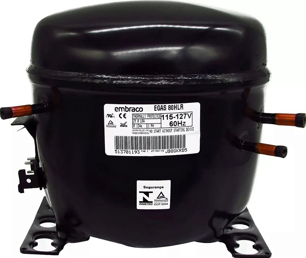 Motor Compressor Embraco 1/4 Egas 80 Hlr 110v R134 Pepato