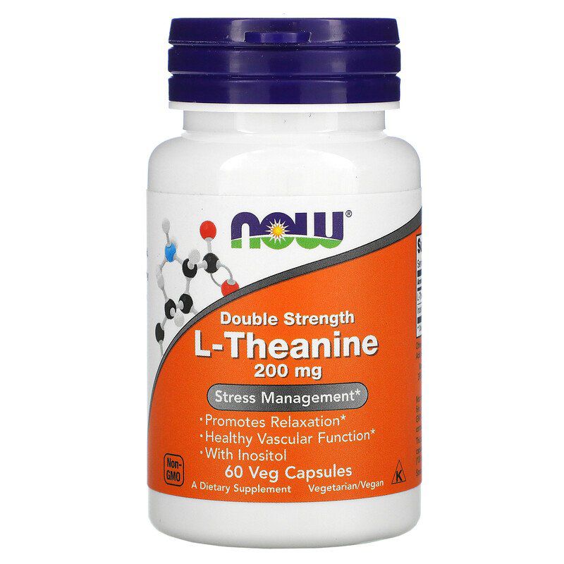 LTheanine 200mg (60 cápsulas) Now Foods Now Suplementos Suplementos Importados e Nacionais