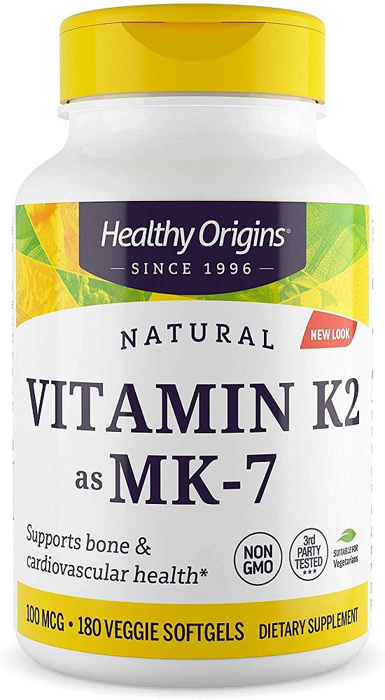 Vitamina K2 Mk7 100mcg Healthy Origins 180caps Now Suplementos