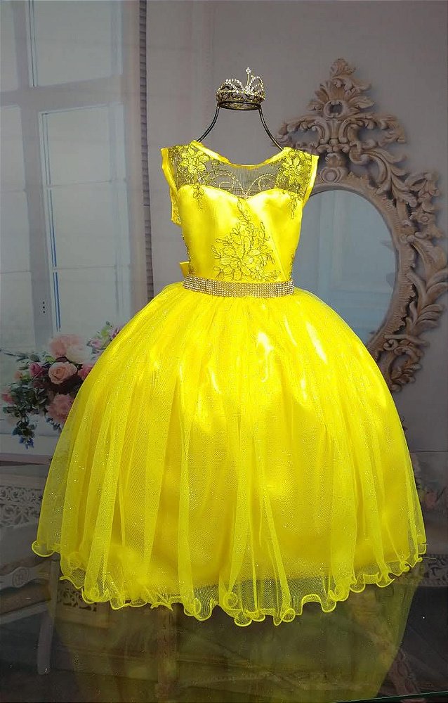 vestido da bela amarelo