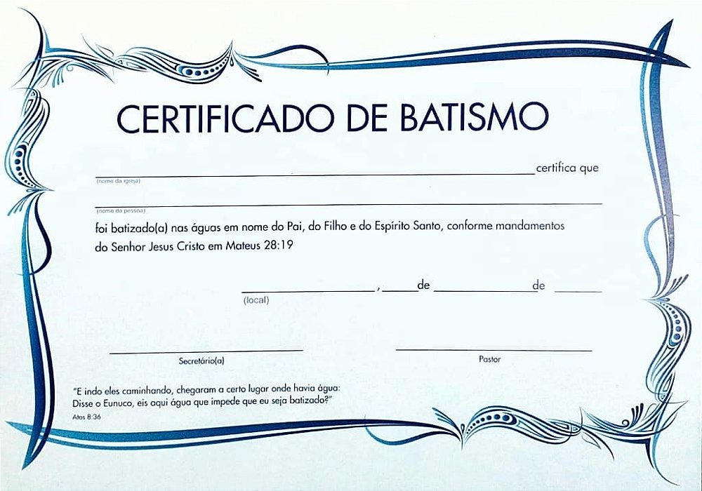 Certificado De Batismo Modelos