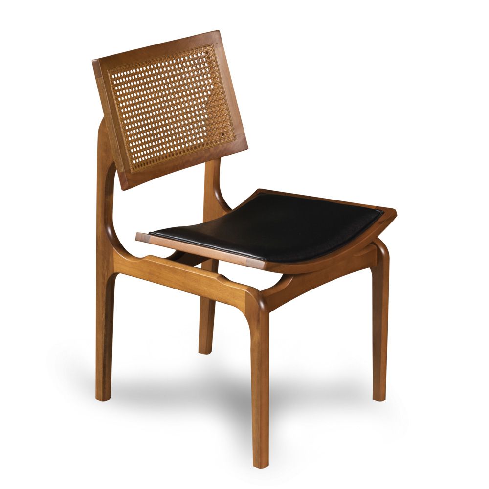 Cadeira Vik design palha encosto sextavada e courino preto - Loja Vale  Ambientes Design