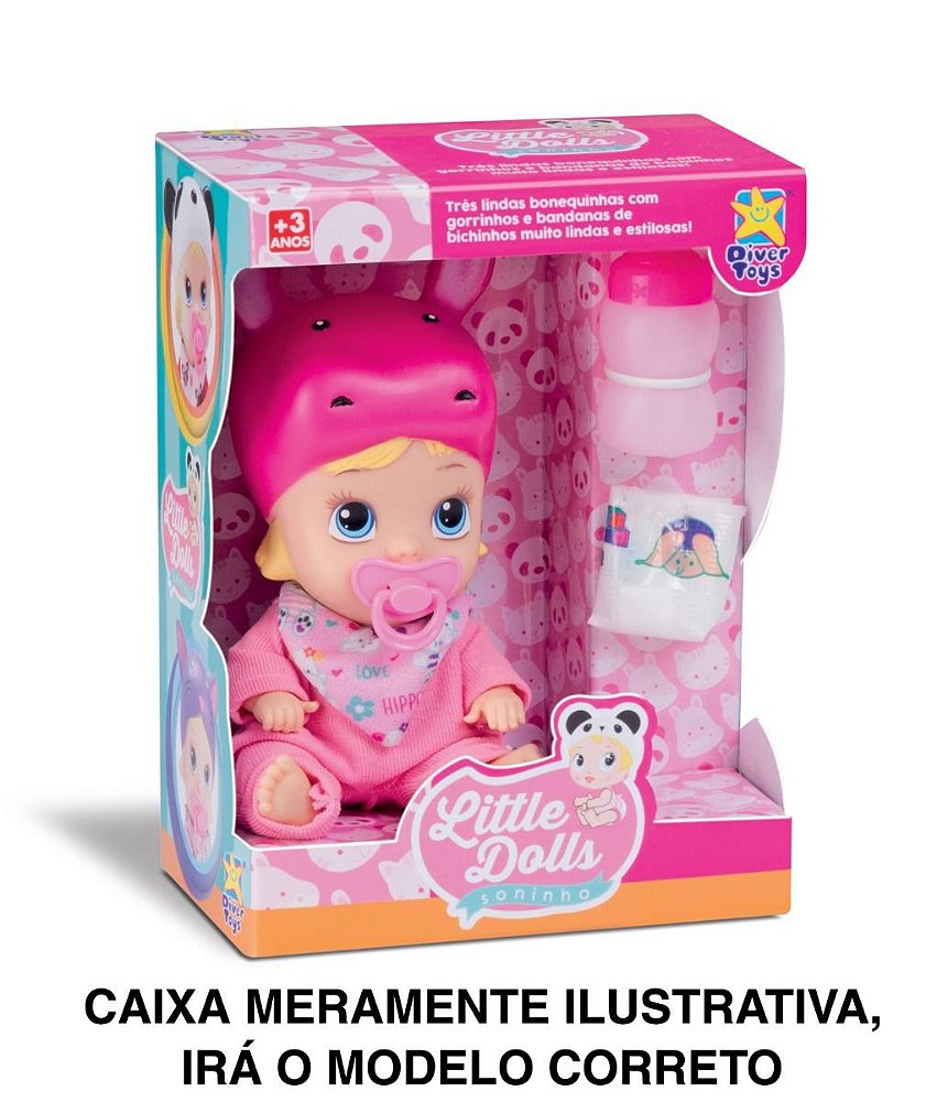 Kit 3 Bonecas Bebê Little Dolls Soninho Faz Xixi Divertoys MC Toys