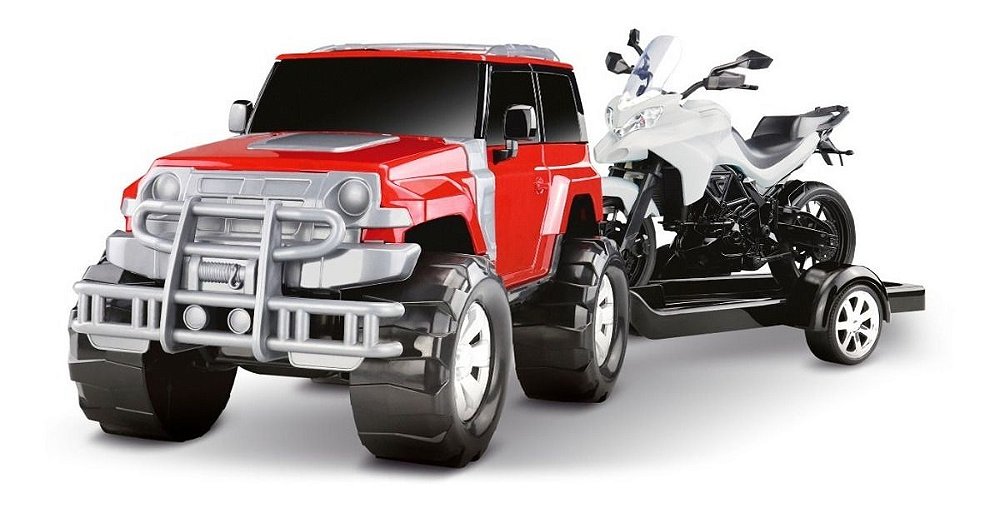 Carrinho Jipe Infantil - Render Force - Jeep + Moto - Roma - MC Toys
