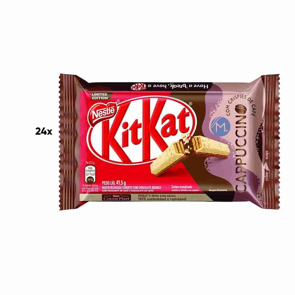 Chocolate Kit Kat Cappuccino com 24 unidade Nestlê Compre na Mercado