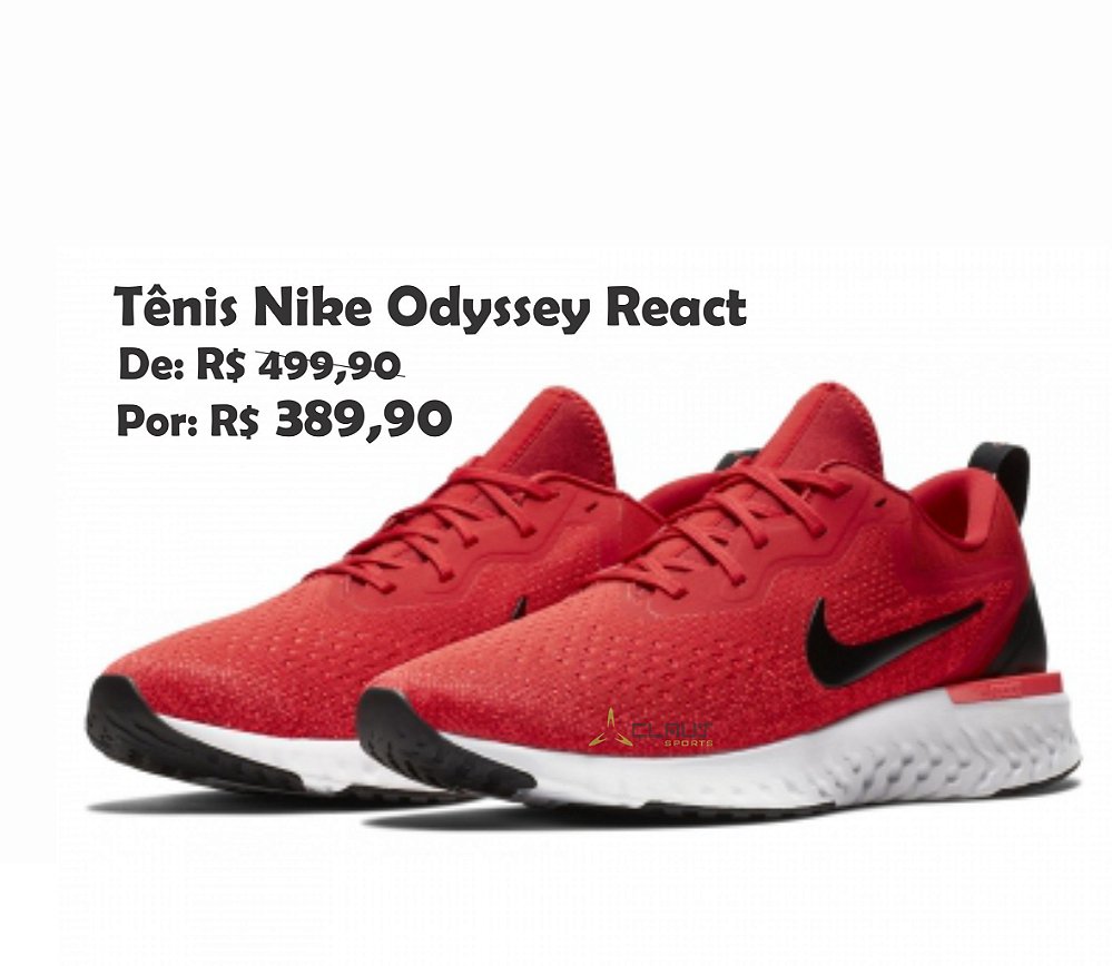 Tênis Nike Odyssey React 2 Flyknit AO9819-601 - Claus Sports - Loja de  Material Esportivo - Tênis, Chuteiras e Acessórios Esportivos