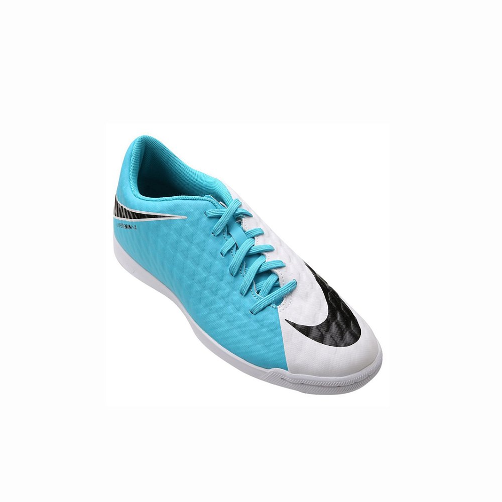 Chuteira Futsal Nike Hypervenom Phade 3 IC - Branco e Azul Promoção de  219,90 Por 129,90 - Claus Sports - Loja de Material Esportivo - Tênis,  Chuteiras e Acessórios Esportivos