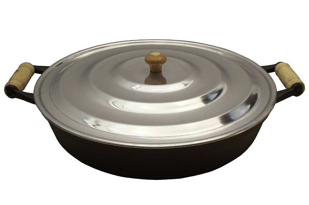 Frigideira de Ferro Fundido com Tampa De Aluminio Fundicao