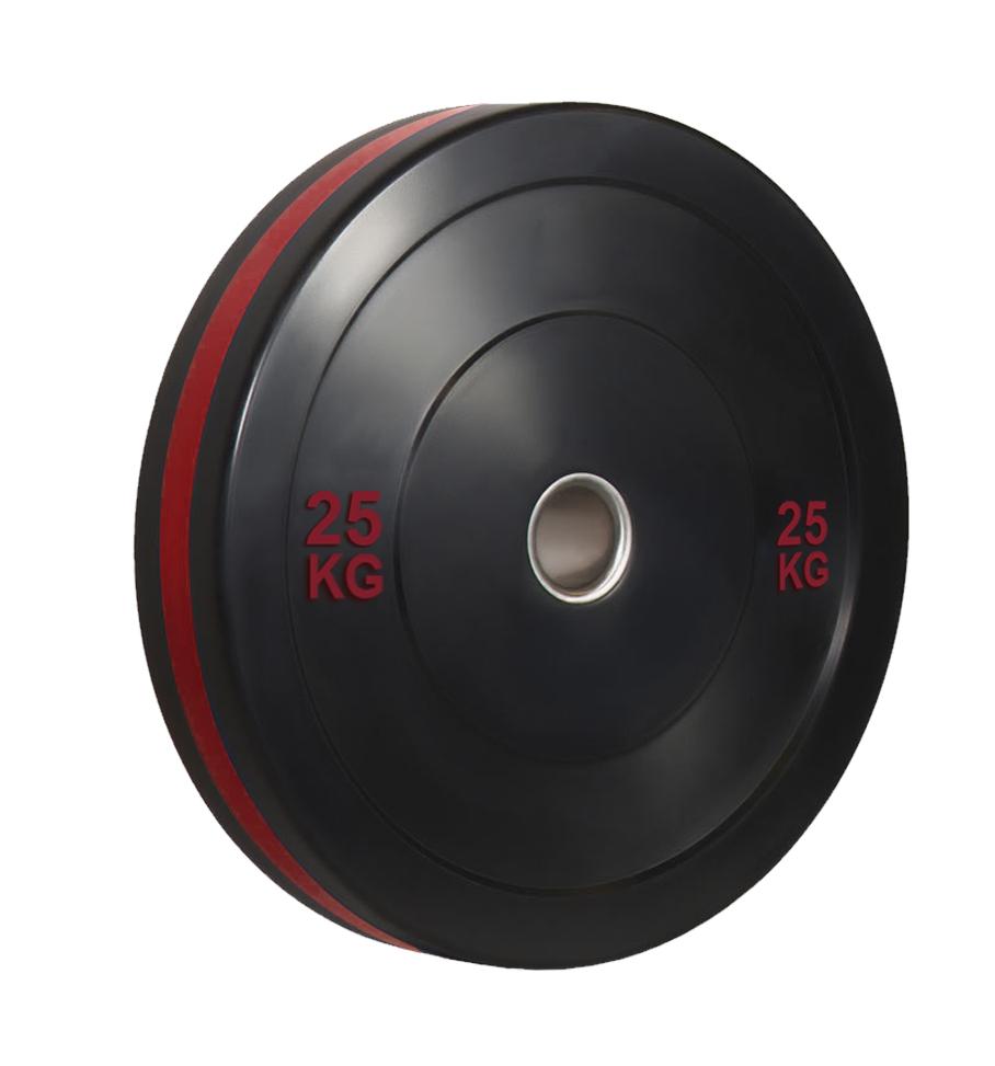 Anilha olímpica de ferro fundido Bumper Plate com anel vermelho 25kg  10100525 - Loja de Artigos Fitness/ Yoga e Pilates | WCT Fitness wct.com.br