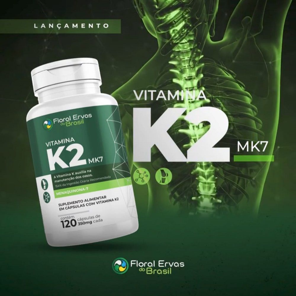 Vitamina K2 Mk7 350mg 120 Cápsulas Menaquinona7 Smart Market