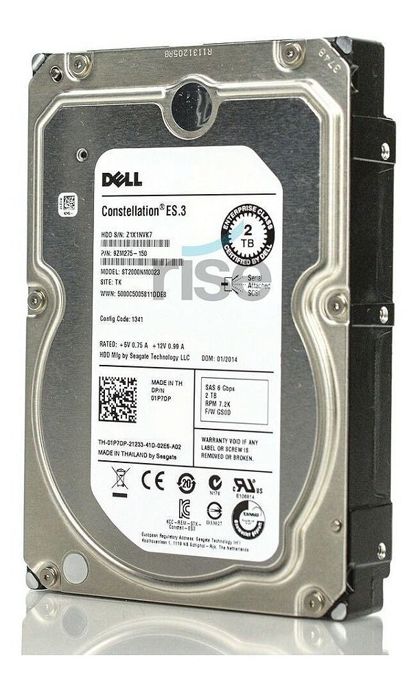 Disco Duro Interno Seagate Constellation ES.3 De 2 TB - SATA 6Gb/s, 7200 RPM, Para Almacenamiento Masivo