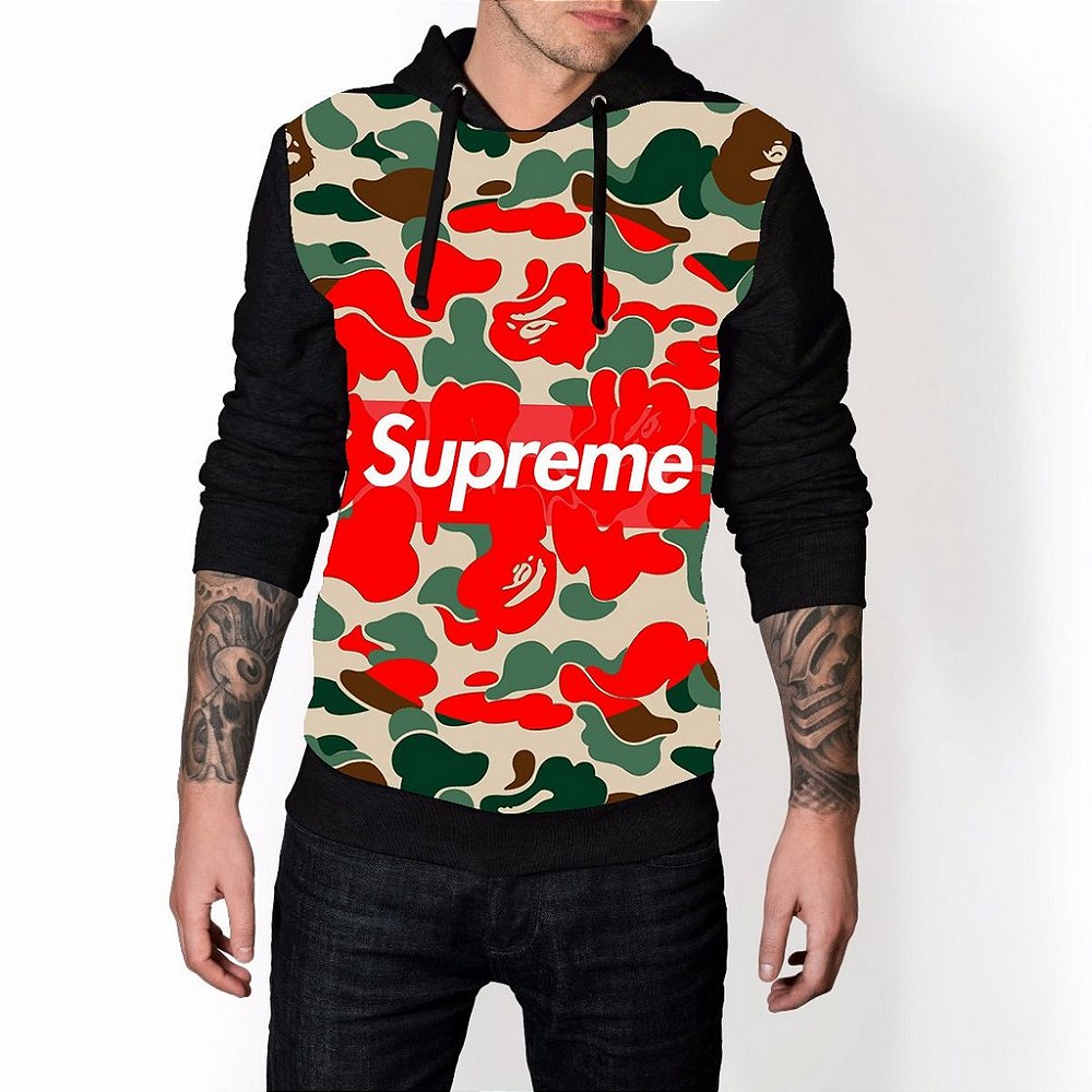 moletom da supreme preto