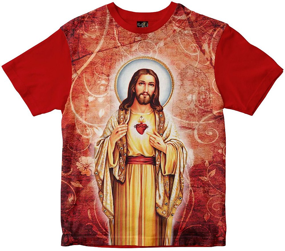 Camiseta Sagrado Coração de Jesus Rainha do Brasil - Rainha do Brasil  Camisetas Religiosas