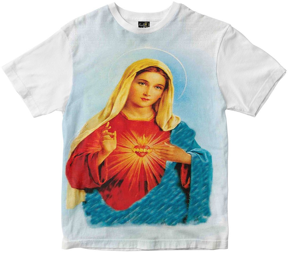 Camiseta Sagrado Coração de Maria Rainha do Brasil - Rainha do Brasil  Camisetas Religiosas