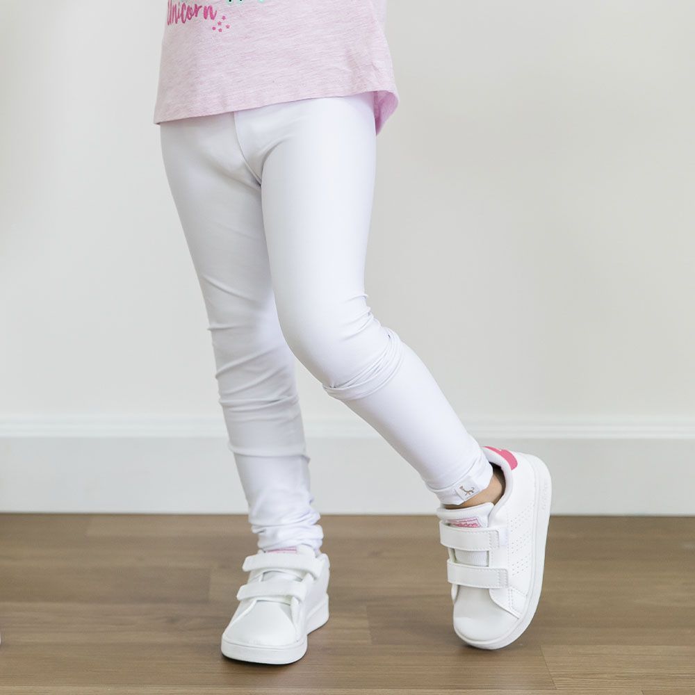 Calça Legging Infantil Branca Básica - Calça legging Infantil - Cambitinhos