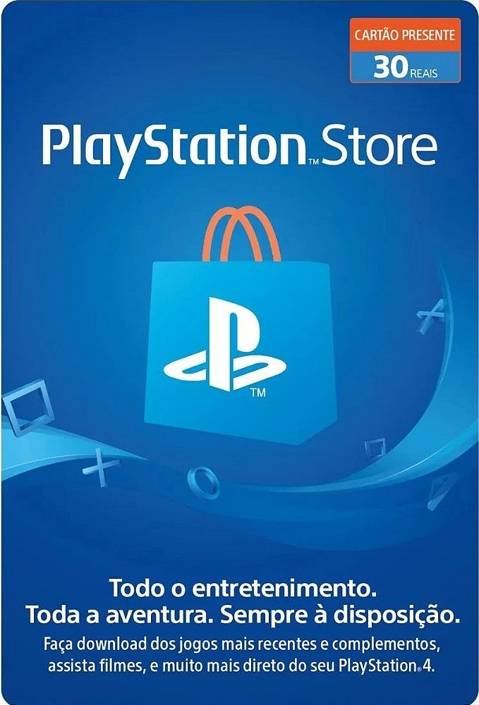 Gift Card Playstation Store BR 30 Reais BRL - Kero Games Jogos em Midia  Digital para PS3 e PS4