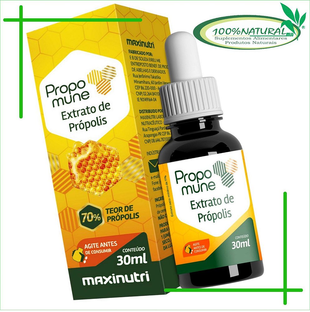 Extrato de Própolis Propomune 30ml em gotas – Teor de Própolis 70%