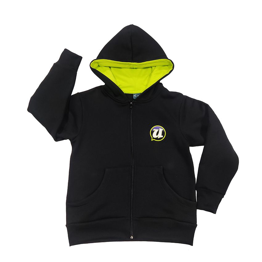 black moletom com capuz zip up