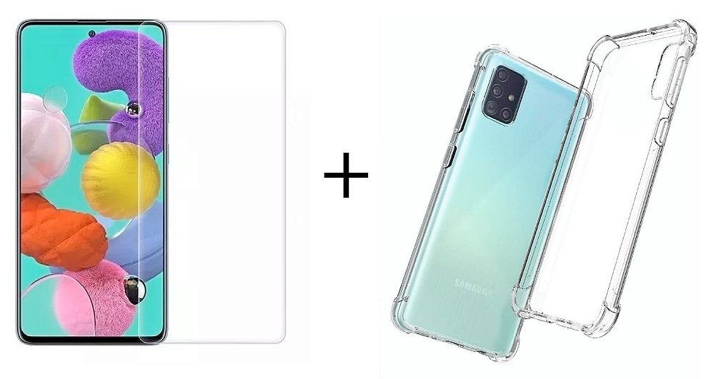 Capa Para Celular Anti Impacto Transparente A51 + Película de Vidro - Rei  dos importados br